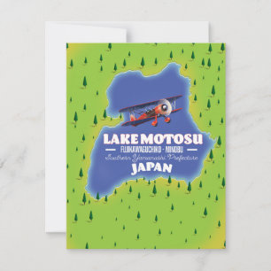 Reise Karte von Lake Motosu, Japan.