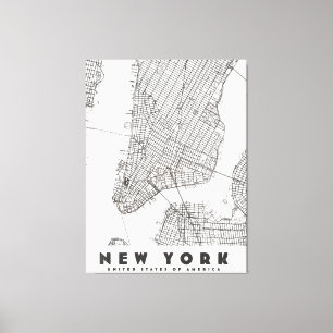 Reise Karte von New York City im Vintage Stil Leinwanddruck