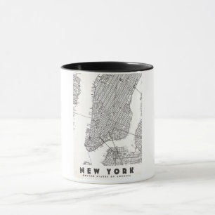 Reise Karte von New York City im Vintage Stil Tasse