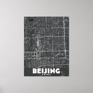 Reise Karte von Peking China im Vintage Stil Leinwanddruck