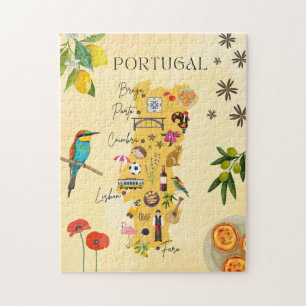 Reise Karte von Portugal - Kultur, Natur, Sehenswü Puzzle