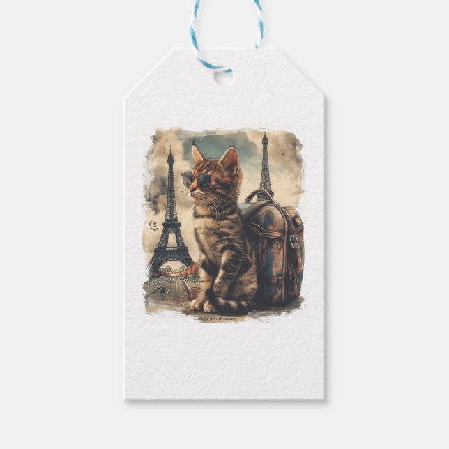 Reise-Katze Geschenkanhänger (Vorderseite)