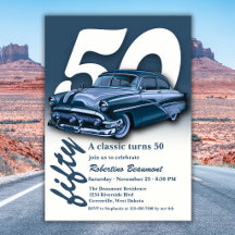 Reise-Klassik-Blau-Auto wird 50 Jahre alt