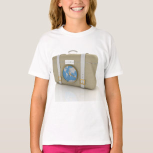 Reise-Kofferuhr Weltkarte im Vintage-Stil T-Shirt