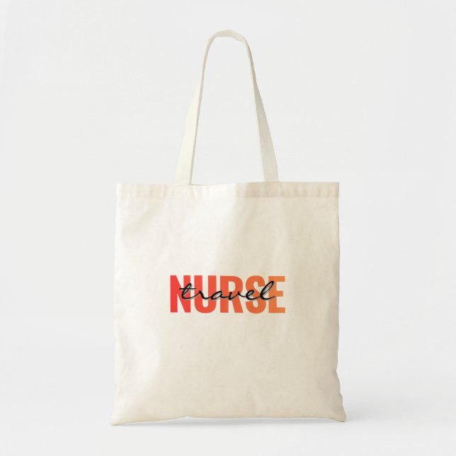 Reise-Krankenpfleger Moderne Typografie Tragetasche (Vorne)