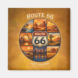 Reise-Kunst auf der historischen Route 66 Magnet