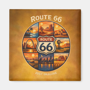Reise-Kunst auf der historischen Route 66 Magnet
