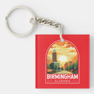 Reise-Kunst-Emblem Birmingham Alabama Schlüsselanhänger