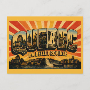 Reise-Kunst im Vintage-Stil für die Provinz Québec Postkarte