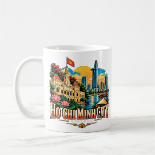 Reise-Kunst im Vintage-Stil für Ho-Chi-Minh-Stadt Kaffeetasse