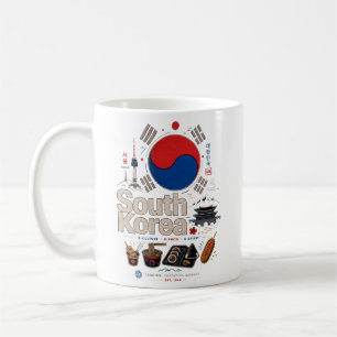 Reise-Kunst-Landschaftmarke Südkorea im Vintage-St Kaffeetasse