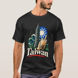 Reise-Kunst-Landschaftsmarke Taiwan im Vintage-Sti T-Shirt
