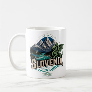 Reise-Kunst-Landsmarke Slowenien im Vintage-Stil Kaffeetasse