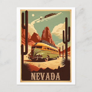 Reise-Kunst-Postkarte Nevada im Vintage-Stil Postkarte