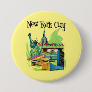 Reise Kunst Vintage New York City Freiheitsstatue Button