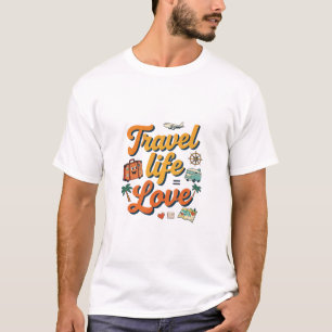 Reise Leben Liebe Retro-Reise-Design T-Shirt