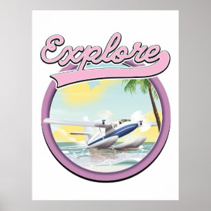 Reise-Logo erkunden Poster