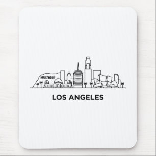 Reise Los Angeles Skyline Minimalistische Linienku Mousepad