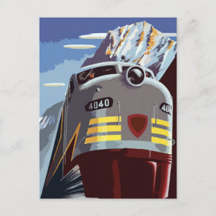 Reise mit dem Retro-Zug  Postkarte