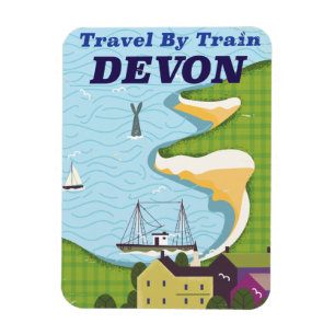 Reise mit dem Zug Devon Magnet