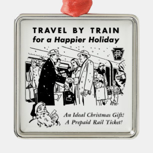 Reise mit dem Zug-Pennsylvania Railroad Silbernes Ornament