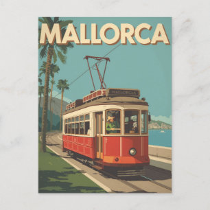 Reise mit der Vintage-Tram auf Mallorca, Spanien Postkarte