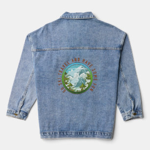 Reise mit Go Ski und hab Spaß Reise Logo. Jeansjacke