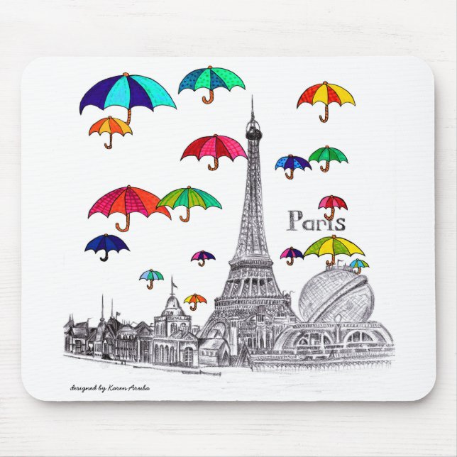 Reise mit Turm Regenschirm-Paris Effiel Mousepad (Vorne)