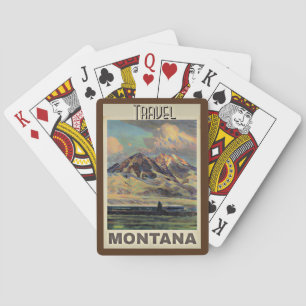 Reise Montana, Vintage-Plakat, Spielkarten