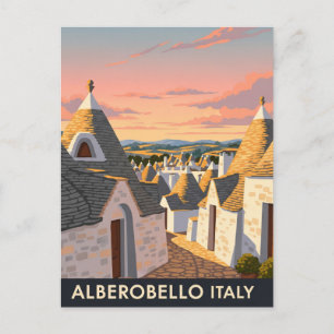 Reise nach Alberobello Italien Trulli-Häuser Postkarte
