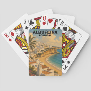 Reise nach Albufeira Portugal Algarve Vintage Spielkarten