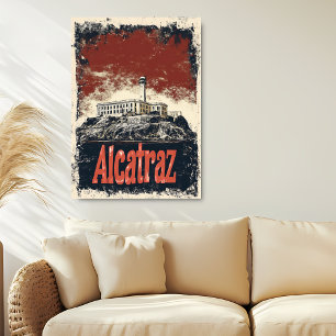 Reise nach Alcatraz im Vintage-Stil Poster