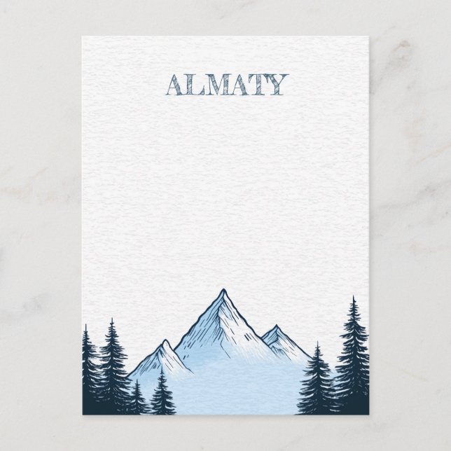Reise nach Almaty Kasachstan Postkarte (Vorderseite)