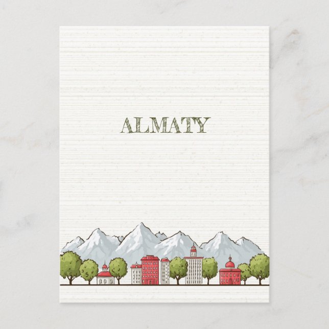 Reise nach Almaty Kasachstan Postkarte (Vorderseite)
