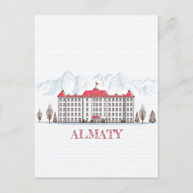 Reise nach Almaty Kasachstan Postkarte (Vorderseite)