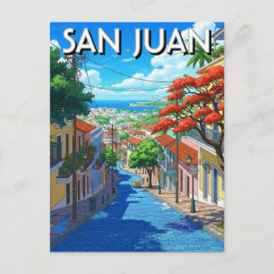 Reise nach Alt-San Juan Puerto Rico Postkarte
