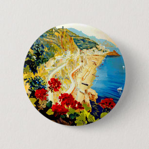 Reise nach Amalfi Italien Europa Vintage Button