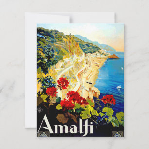 Reise nach Amalfi Italien Europa Vintage Feiertagskarte