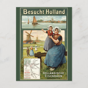 Reise nach Amsterdam Holland Niederlande Vintage Postkarte