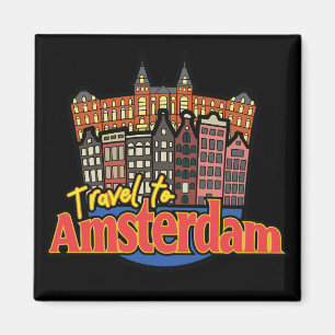 Reise nach Amsterdam Niederlande Vintage Magnet