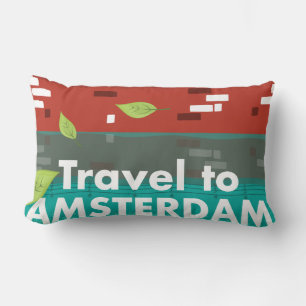 Reise nach Amsterdam Vintage Poster Lendenkissen