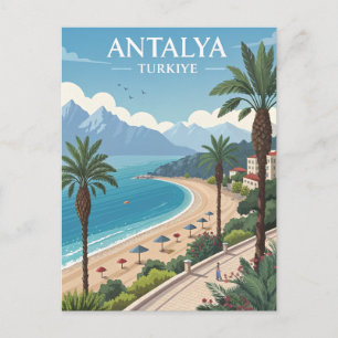 Reise nach Antalya im Vintage-Stil Postkarte