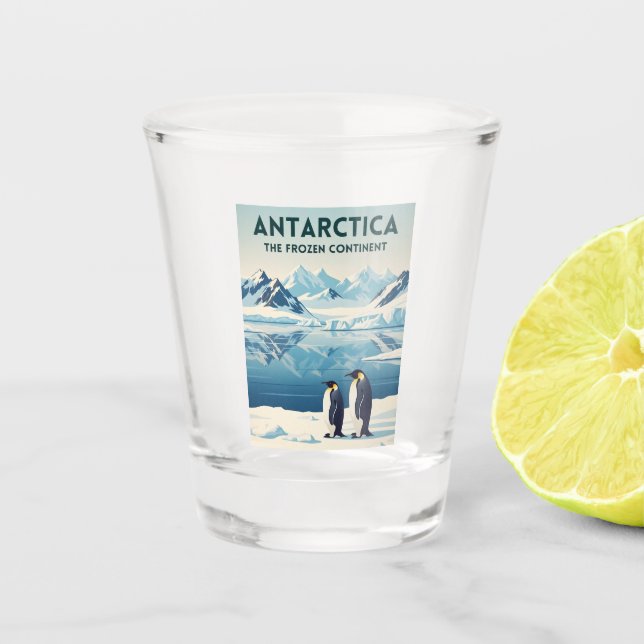 Reise nach Antarktika im Retro-Stil Schnapsglas (Vorderseite)