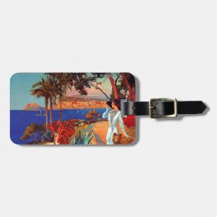 Reise nach Antibes Cote D'Azur im Vintage-Stil Gepäckanhänger