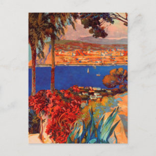 Reise nach Antibes Côte d'Azur im Vintage-Stil Postkarte