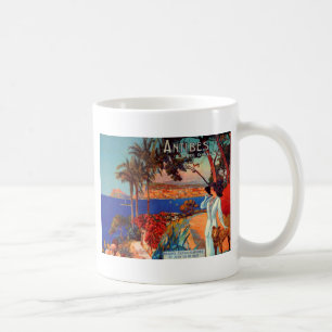 Reise nach Antibes Côte d'Azur im Vintage-Stil Tasse