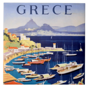 Reise nach Athen Griechenland im Vintage-Stil Fliese