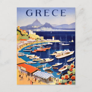 Reise nach Athen Griechenland im Vintage-Stil Postkarte