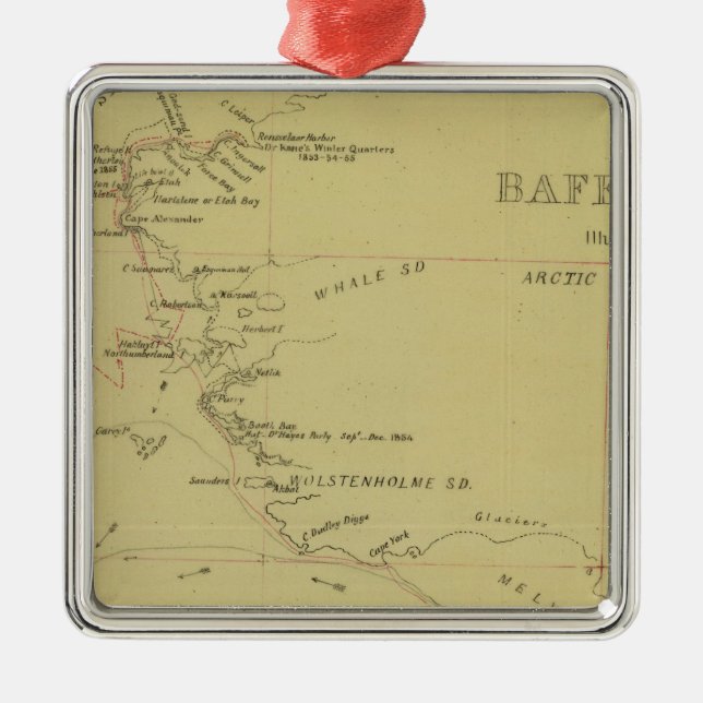 Reise nach Baffin Bay Silbernes Ornament (Vorne)