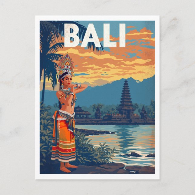 Reise nach Bali, Indonesien Postkarte (Vorderseite)